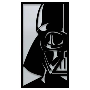 Decoratiune metalica de perete Krodesign KRO-1068, Darth Vader, lungime 55 cm, negru, grosime 1.5 mm