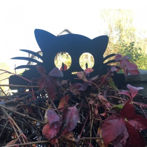 Decoratiune perete Krodesign Garden Cat, negru, 26 x 50 x 1.5 cm - Img 4