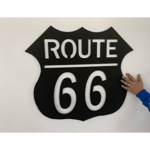 Decoratiune perete Route 66, dimensiune 68x60 cm, negru - Img 2