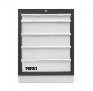 Dulap de atelier pentru scule modular cu 5 sertare A007/05, Fervi