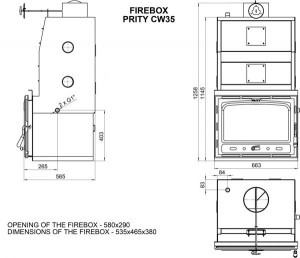 Focar de semineu PRITY CW35, 40 KW - Img 3
