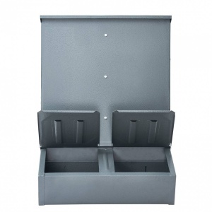 Hranitoare cu 2 usi pentru max 8 porci, 75 l, Otel galvanizat, 600 x 500 x 840 mm - Img 2