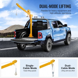 Macara pliabila pentru camioneta, pivotanta la 360 de grade, Capacitate 500 kg, Telescopica - Img 3