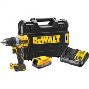 Masina compacta de gaurit si insurubat DeWalt DCD800E1T, cu un acumulator POWERSTACK 18V / 1,7Ah si incarcator in valiza TSTAK