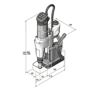 Masina de gaurit cu stand electromagnetic Fein KBM 50 UQW, 1200 W, carota Ø max 50 mm - Img 3