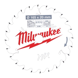 Panza de circular, Ø165mm X Ø20mm, Z24, Lemn, 4932471294 Milwaukee