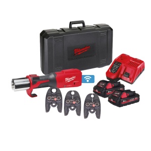 Presă Milwaukee M18ONEBLHPT-302C U-SET FORCE LOGIC™ ONE-KEY™, 4933478309, 2 x M18 HB3 acumulator, M12-18 FC încărcător, cutie plastic