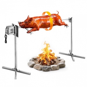 Rotisor electric pentru gratar Inox, max 60 kg, lungime de lucru 132 cm, putere 38 W, Inaltime reglabila 8 niveluri, 3 rpm