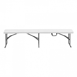 Set 2 banci pliabile 1830x307x430 mm, HDPE si Otel, pentru gradina sau catering, Alba - Img 4