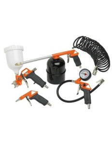 SET 5 accesorii compresoare ( pistol suflat, spalare,vopsire, unflat pneuri,furtun aer comprimat)