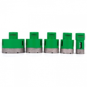 Set 5 carote diamantate pentru gresie, marmura, 22/35/40/50/65 mm, prindere M14, umed sau uscat, cutie depozitare - Img 2