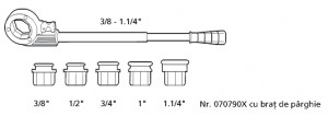 Set clupa de filetat SUPER CUT 3/8-1/2-3/4-1-1.1/4" - Img 2