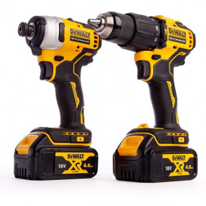 Set combo 2 scule DeWalt DCK2062M2T: Masina de gaurit , motor fara perii , 18V DCD709, Masina de insurubat cu impact, motor fara perii 18V DCF809, 2 acumulatori Li-Ion18V, 4Ah, incarcator, valiza de transport TSTAK - Img 2