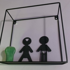 Set decoratiune semn toaleta, Krodesign Boy Girl, lungime 16 cm, negru - Img 4