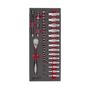 Set insertie spuma cu chei tubulare 3/8", 32buc, 4932479825 Milwaukee