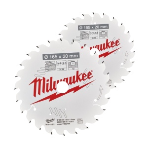 Set panze de circular, Ø165mm X Ø20mm, Z24 si Z24, Lemn, 4932492433 Milwaukee