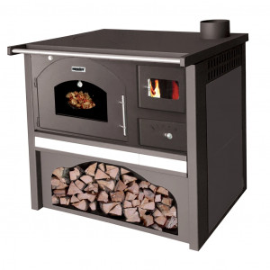 Soba cu plita HECHT VULCANUS GREY 6 kW pentru lemne si bricheti