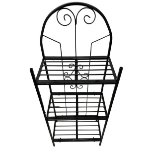 Suport pentru flori Vivatechnix VMD-1073, Negru, 50x30x125 cm, 3 polite, demontabil - Img 4