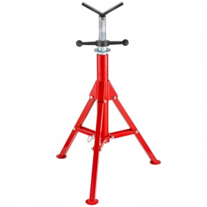 Suport pentru tevi cu cap in V, max 12 inch, Portabil, Inaltime reglabila 71-132 cm, capacitate 2 tone - Img 1