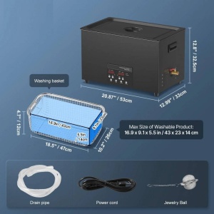 Aparat de curatat cu ultrasunete, Capacitate 30 l, 600W, 40kHz, Cosuri si camera interioare, Inox, 0 la 80°C - Img 4