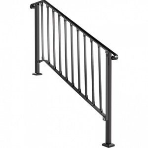 Balustrada fier forjat, 4-5 trepte Vivatechnix Negru Mat, Inaltime 99.8 cm, lungime 144.7 cm, pozitii reglabile - Img 2