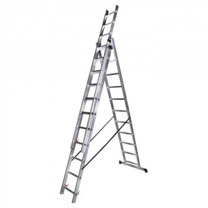 Bisonte Scara tripla aluminiu Bisonte STR311, 11 trepte, 7.5 m (BT1006306)