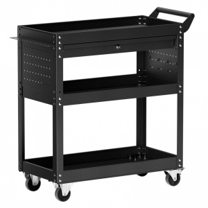 Carucior cu 4 niveluri pentru scule, Vivatechnix max 160 kg, 4 x roti, 830 x 350 x 826 mm, 1 sertar cu cheie, carlige laterale - Img 2