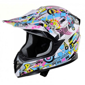 Casca moto integrala HECHT 51915XL, design modern, graffiti, marimea XL 59-60 cm