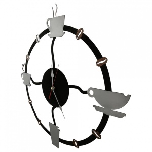 Ceas de perete metalic Krodesign Coffee Time, diametru 50 cm - Img 2