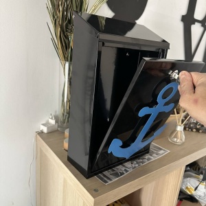 Cutie postala Vivatechnix Anchor KRO-1232, otel, 400x250x100mm, Negru/Albastru, 2 chei - Img 3