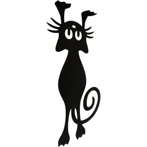 Decoratiune perete Krodesign Funny Cat, lungime 52 cm, negru - Img 4