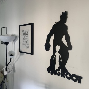 Decoratiune perete Krodesign Groot, metal, negru, Inaltime 69 cm - Img 4
