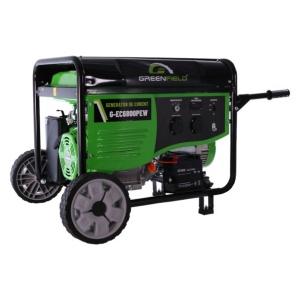 Generator de curent pe benzina Greenfield G-EC6800PEW, portabil, monofazat, 6.1 kVA, pornire electrica