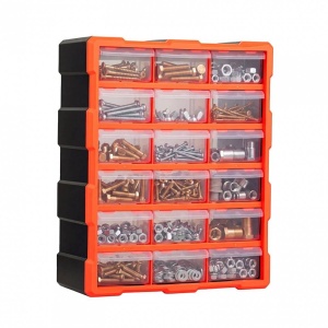 Organizator accesorii cu 18 sertare, Plastic, 38x16x47 cm