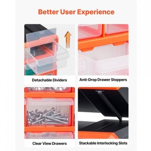 Organizator accesorii cu 39 sertare, Plastic, 38x16x47 cm - Img 4