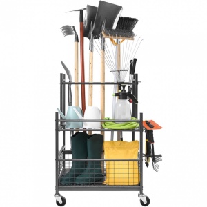 Organizator scule si unelte pentru gradina/garaj, Otel, 4 x roti, 652 x 403 x 990 mm - Img 3