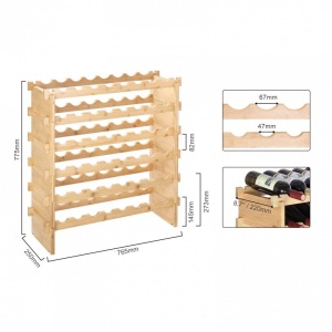 Raft pentru 48 de sticle de vin, Vivatechnix Modular, 765 x 775 x 250 mm, Lemn bambus - Img 4