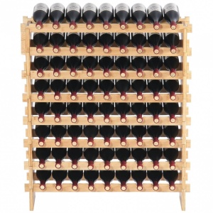 Raft pentru 72 de sticle de vin, Vivatechnix Modular, 898 x 250 x 1035 mm, Lemn bambus - Img 2