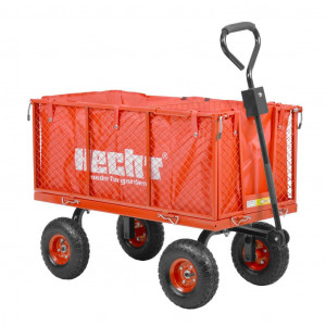 Remorca carucior pentru Tractorasele de gradina Hecht 52184 capacitate incarcare 300 kg cu maner - Img 7