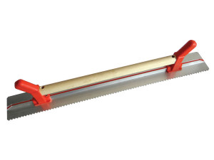 Rigle de tencuire cu o latura dintata şi maner de lemn + PVC 1200×100