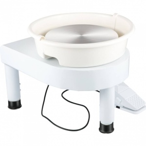Roata de olarit profesionala electrica, cu pedala, 350 W, diametru placa 28 cm, picioare telescopice - Img 2