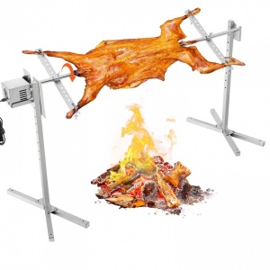 Rotisor electric pentru gratar Inox, max 60 kg, lungime de lucru 144.5 cm, putere 52 W, Inaltime reglabila - Img 1