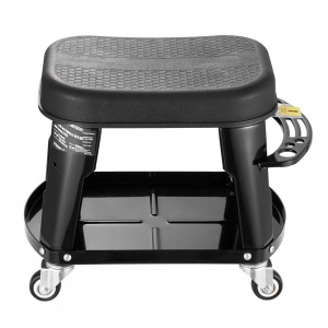 Scaun de atelier, 4 x roti, pivotare 360°, capacitate 136 kg, tavita, 440 x 270 x 350 mm - Img 2