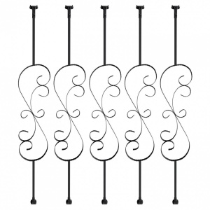 Set 5 stalpi balustrada, Vivatechnix 185 x 20 x 1118 mm, Negru mat, accesorii prindere - Img 3