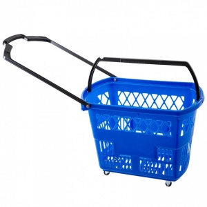 Set 6 cosuri de cumparaturi, Vivatechnix, capacitate 34 kg, Albastru, 4 roti pivotante, 46.5 x 28 x 33 cm - Img 3