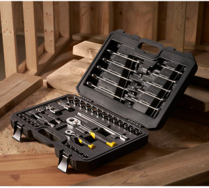 Set tubulare 1/4"+1/2"+ chei - 41 piese, Stanley - Img 2