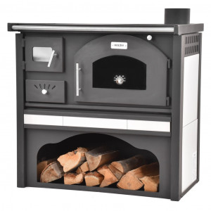 Soba cu plita HECHT VULCANUS BEIGE 6 kW pentru lemne si bricheti