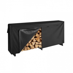 Suport de lemne pentru seminee, Vivatechnix 2570 × 360 × 1170 mm, Otel, Negru, Husa impermeabila - Img 2