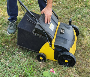 Texas MPC 1400 scarificator aerator gazon 2-in-1, motor electric 1400W, sac 35 litri, latime lucru 32cm, reglaj central - Img 7