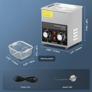 Aparat de curatat cu ultrasunete, Capacitate 2 l, 60W, 40kHz, Cosuri si camera interioare, Inox, 0 la 80°C - Img 4